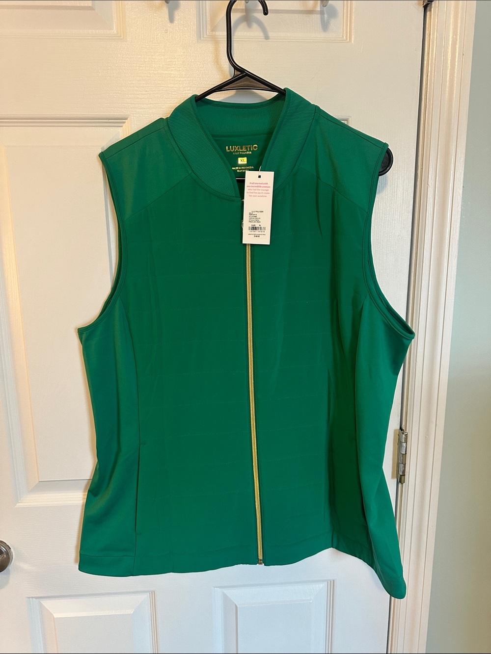 Lilly Pulitzer Emerald Green Sleeveless Zip-Front Tank